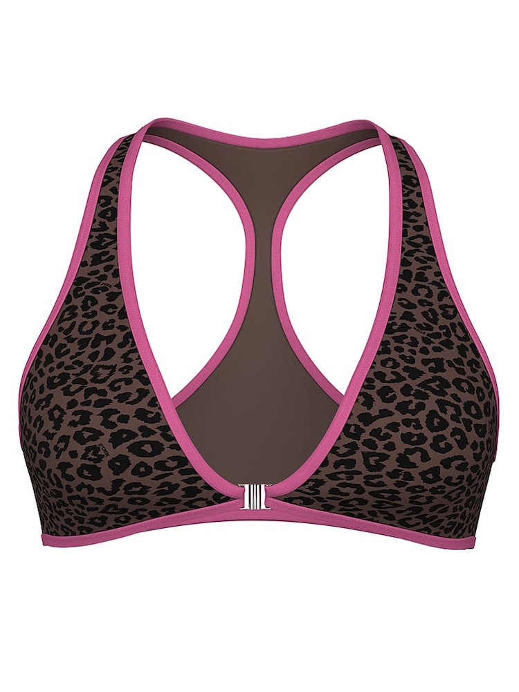 Victoria's Secret PINK Brown Leopard Halter Plunge Bikini Top - Image 4 of 4