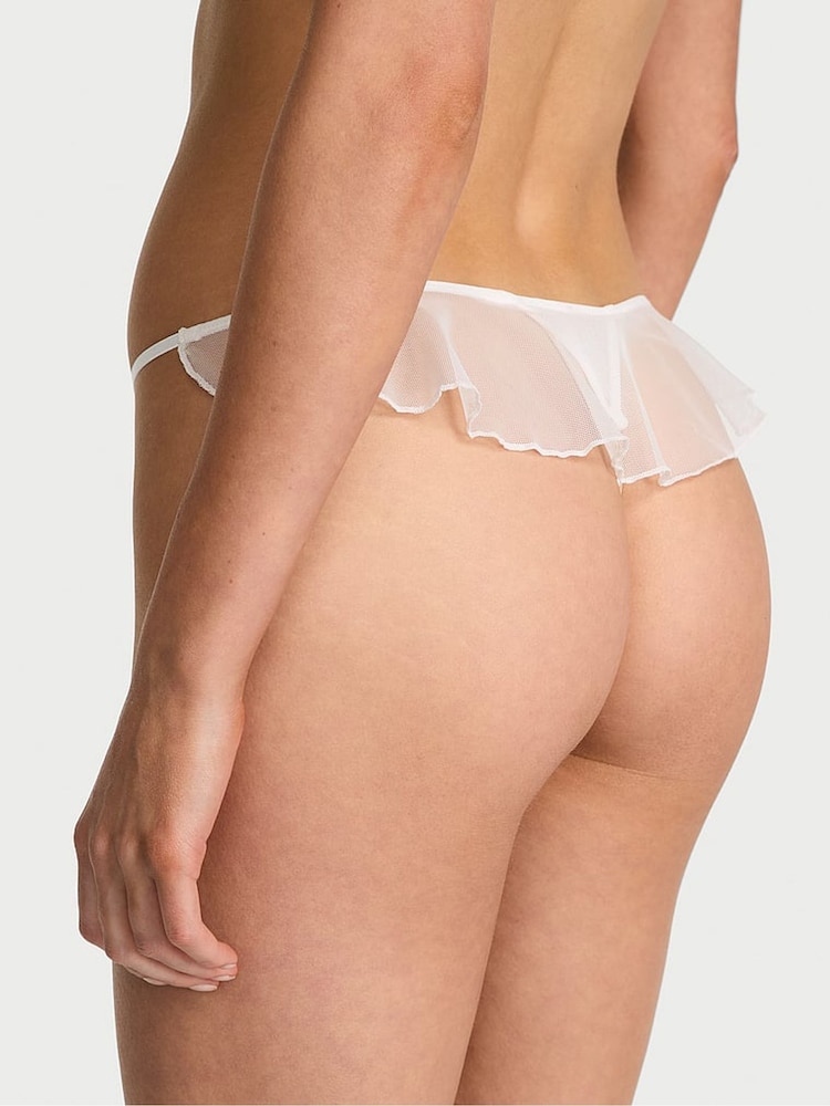 Victoria's Secret White G String Peony Embroidery Knickers - Image 2 of 2