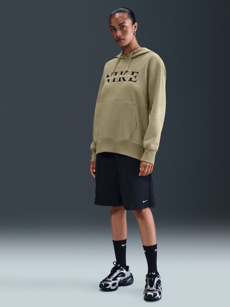 Nike Brown Oversized Phoenix Fleece Graphic Logo Hoodie - Image 1 of 5 Nike Brown Oversized Phoenix Fleece Graphic Logo Hoodie - Image 1 of 5