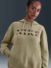 Nike Brown Oversized Phoenix Fleece Graphic Logo Hoodie - Image 3 of 5