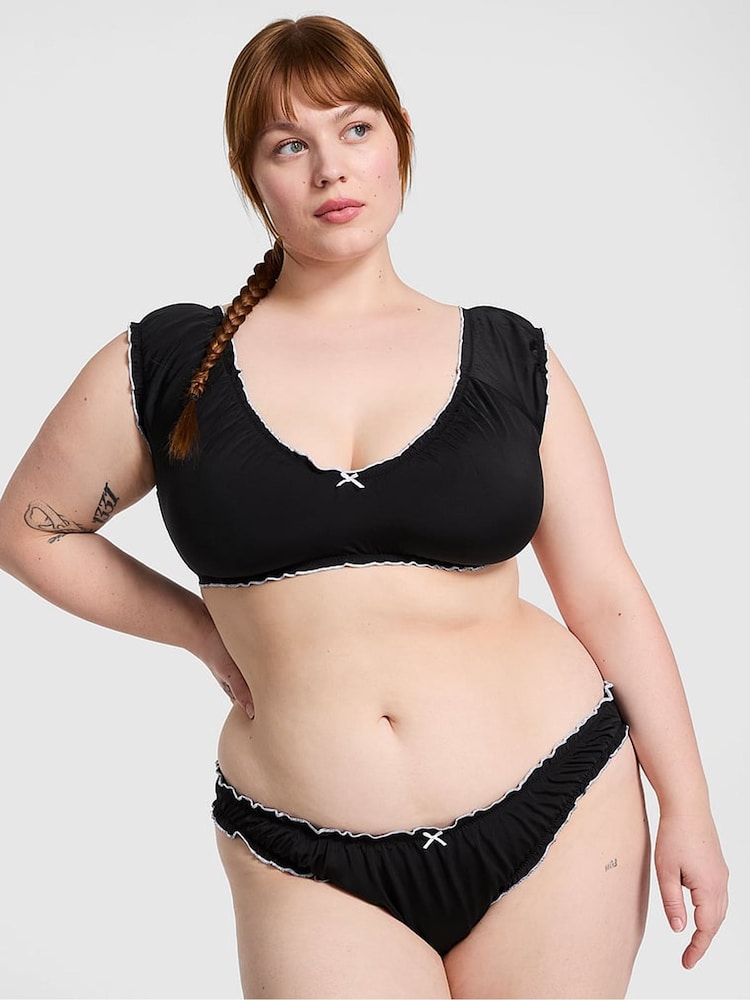 Victoria's Secret PINK Black Hudson Cheeky Bikini Bottoms - Image 1 of 3