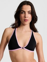Victoria's Secret PINK Black Halter Plunge Bikini Top - Image 1 of 3