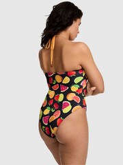 Victoria's Secret PINK Black Fruit Halter Keyhole Charm Swimsuit - Image 2 of 2
