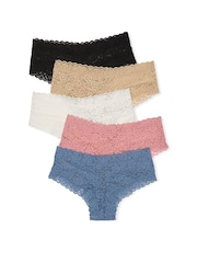 Victoria's Secret Black/Nude/White/Pink/Blue Cheeky 5 Pack Knickers - Image 2 of 2