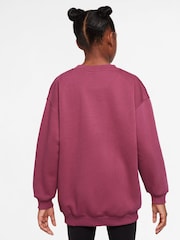 Розовый с принтом - Флисовый свитшот свободного кроя Nike Club - Image 2 of 3