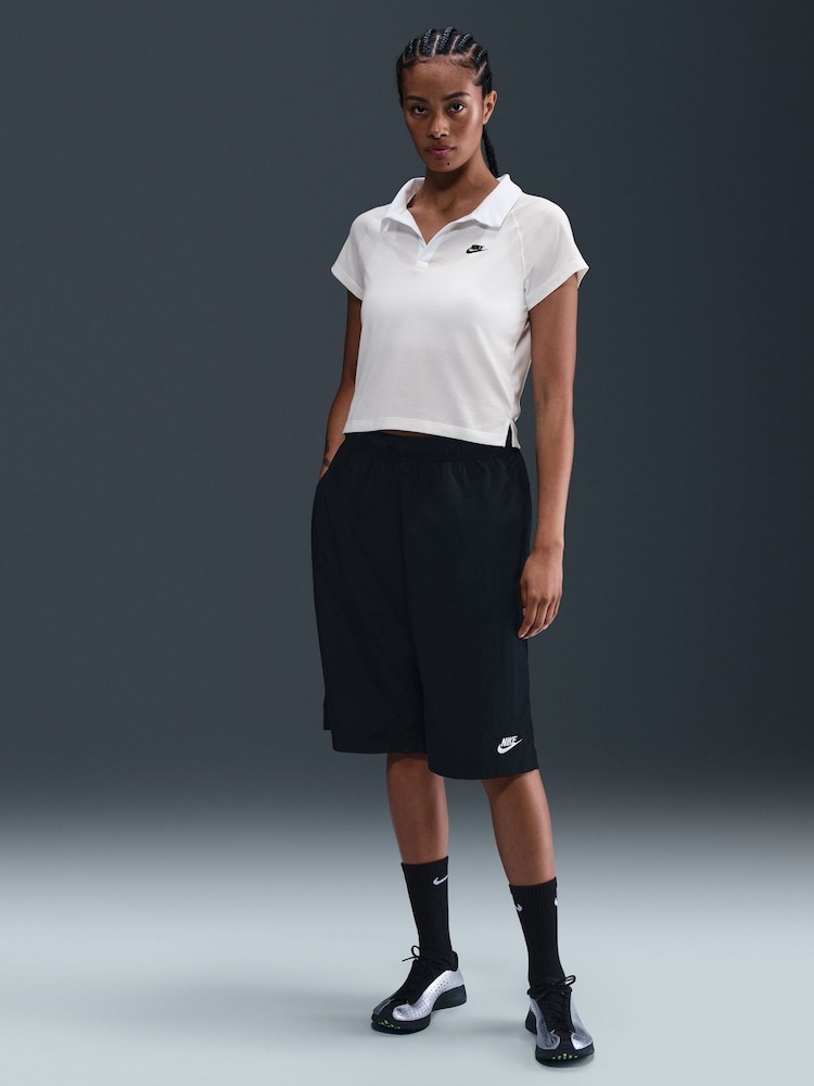 Nike White Womens Sportswear Retro Polo Top - Image 1 of 7