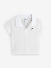 Nike White Womens Sportswear Retro Polo Top - Image 7 of 7