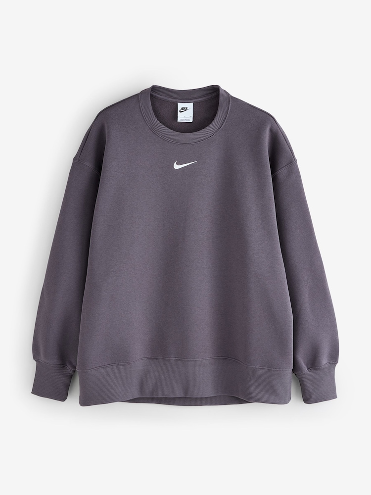 Nike Dark Grey Oversized Phoenix Fleece Crew Neck Sweatshirt - Image 9 of 9 Nike Dark Grey Oversized Phoenix Fleece Crew Neck Sweatshirt - Image 9 of 9