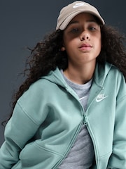 Nike Cannon Blue Oversized College Club Fleece Zip-Up Hoodie - Image 5 of 5