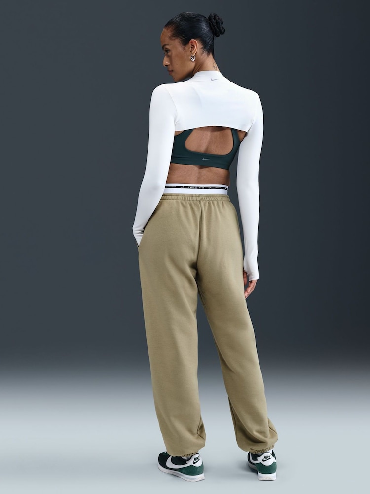 Nike Brown Oversized Phoenix Fleece High Rise Graphic Logo Joggers - Image 2 of 5