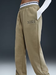 Nike Brown Oversized Phoenix Fleece High Rise Graphic Logo Joggers - Image 3 of 5