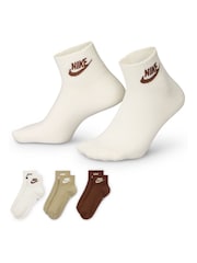 Nike Natural Everyday Essential Ankle 100% Cotton Socks 3 Pack - Image 1 of 4