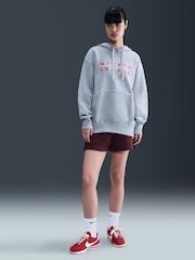 Nike Dark Grey Heather Oversized Phoenix Fleece Graphic Logo Hoodie - Image 1 of 6
