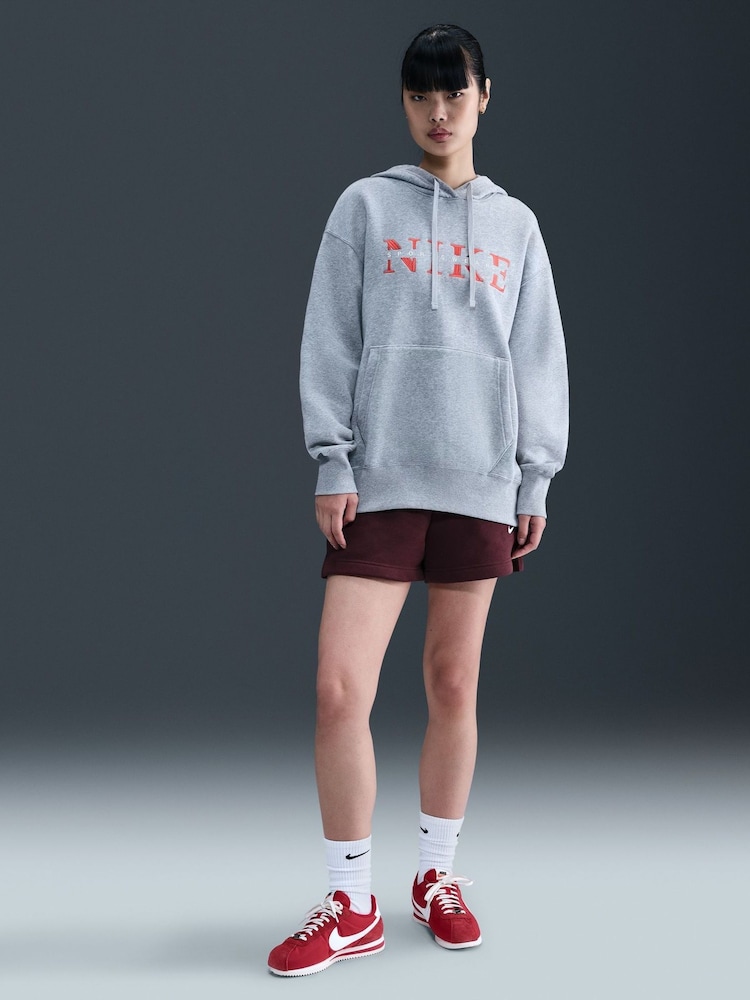 Nike Dark Grey Heather Oversized Phoenix Fleece Graphic Logo Hoodie - Image 1 of 6