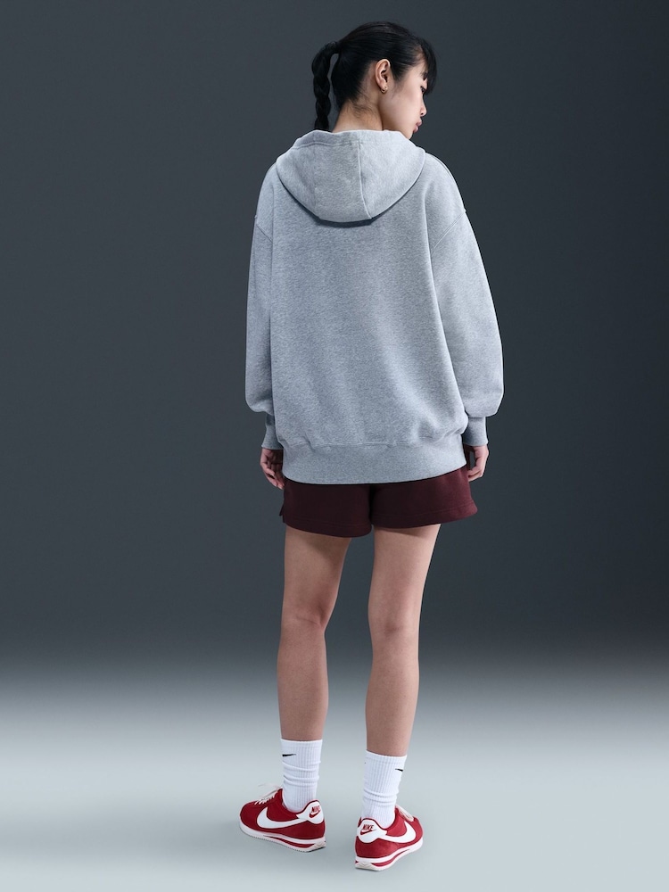 Nike Dark Grey Heather Oversized Phoenix Fleece Graphic Logo Hoodie - Image 2 of 6