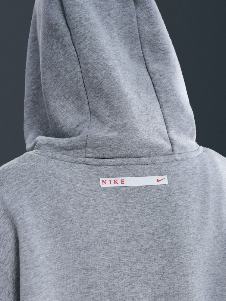 Nike Dark Grey Heather Oversized Phoenix Fleece Graphic Logo Hoodie - Image 6 of 6