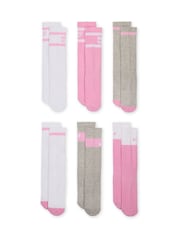 Nike White pink Kids Cushioned Crew Socks 6 Pack - Image 3 of 5
