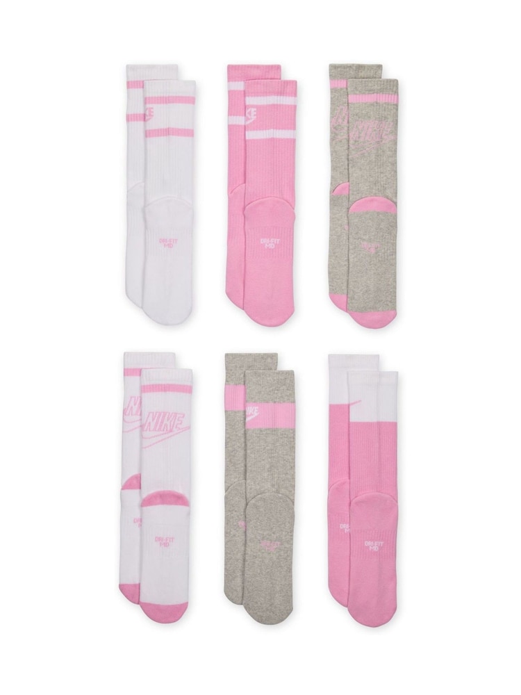 Nike - 6 paar gevoerde sokken met boord voor kinderen - Afbeelding 4 van 4