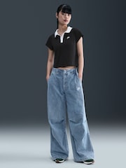 Nike Black Sportswear Womens Retro Polo Top - Image 1 of 6