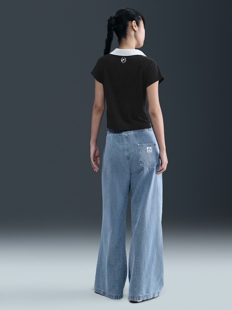 Nike Black Sportswear Womens Retro Polo Top - Image 2 of 6