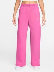 Nike Pink Sportswear Phoenix Fleece Womens High Waisted Joggers - Image 1 of 5