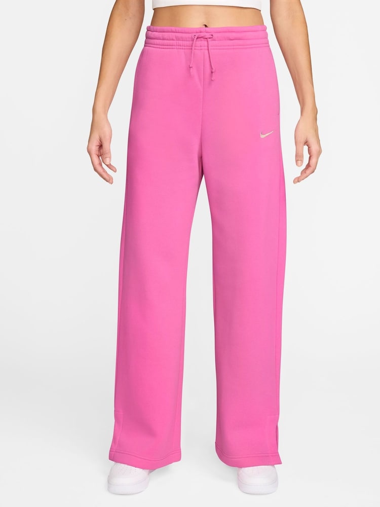 Nike Pink Sportswear Phoenix Fleece Womens High Waisted Joggers - Image 1 of 5