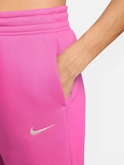 Nike Pink Sportswear Phoenix Fleece Womens High Waisted Joggers - Image 3 of 5