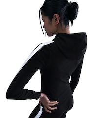 Nike Black White Full Zip Colour Block Hoodie - Image 3 of 5