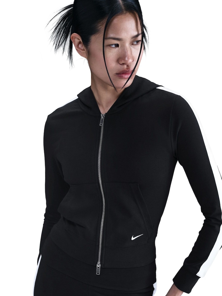 Nike Black White Full Zip Colour Block Hoodie - Image 5 of 5
