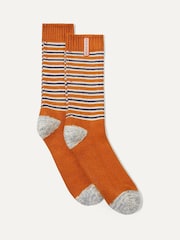 Sealskinz Blue Oby Bamboo Mid Length Multi Stripe Socks - Image 1 of 1