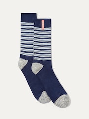 Sealskinz Blue Oby Bamboo Mid Length Multi Stripe Socks - Image 1 of 1