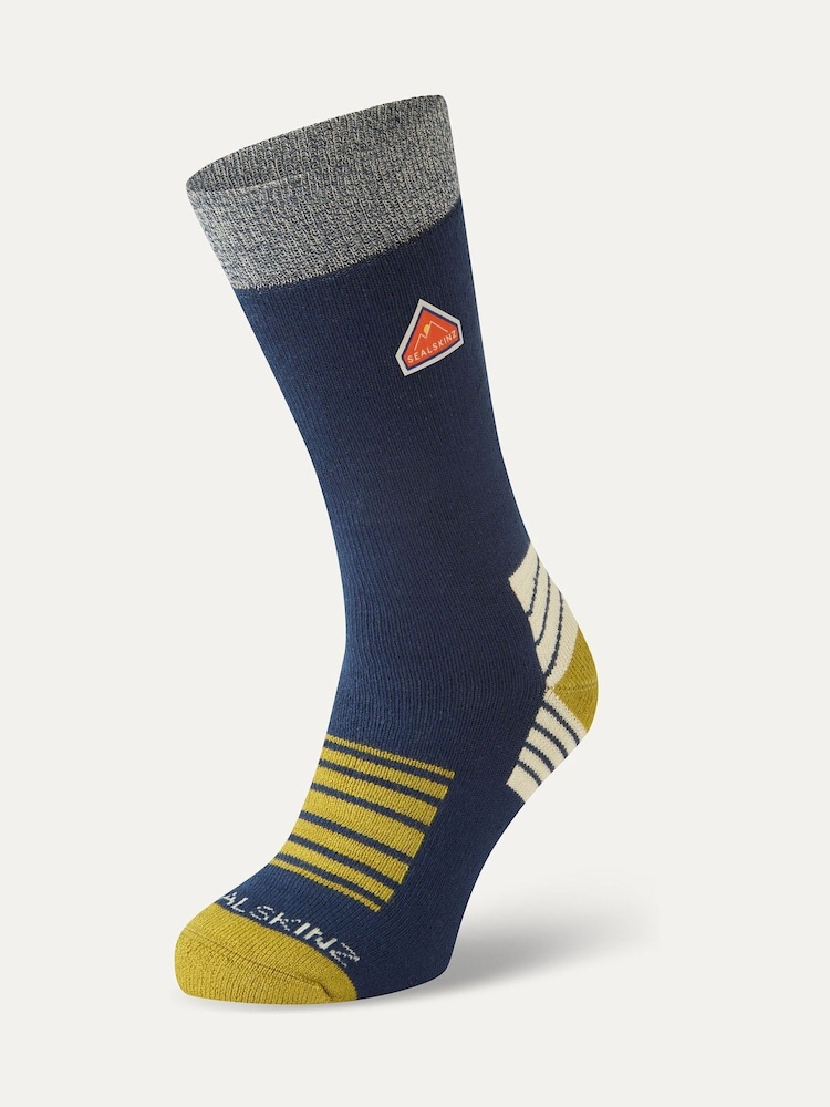 Sealskinz Blue Attlebridge Single Layer Bamboo Mid Length Plain Hiking Socks - Image 1 of 2