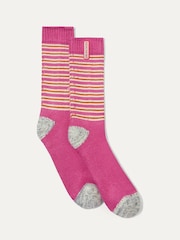 Sealskinz Blue Oby Bamboo Mid Length Multi Stripe Socks - Image 1 of 3