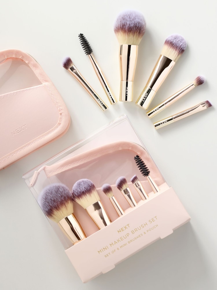 Mini Makeup Brush Travel Set With Pouch - Image 1 of 4