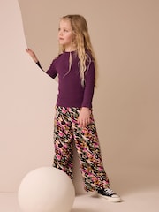 Purple Long Sleeve Ribbed Top (3-16yrs) - Image 2 of 3