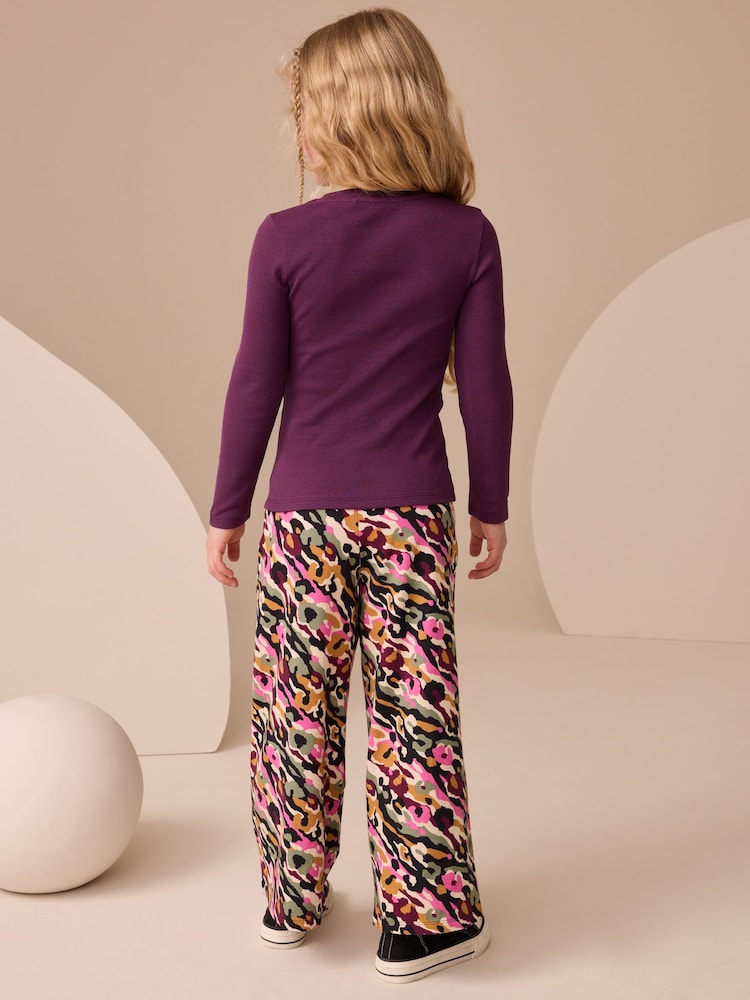 Purple Long Sleeve Ribbed Top (3-16yrs) - Image 3 of 3