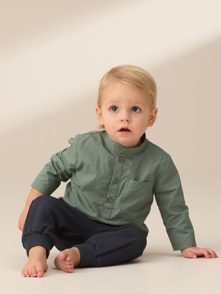 Angel & Rocket Green Hartley 100% Cotton Woven Shirt Bodice with Trousers Set - Image 3 of 6