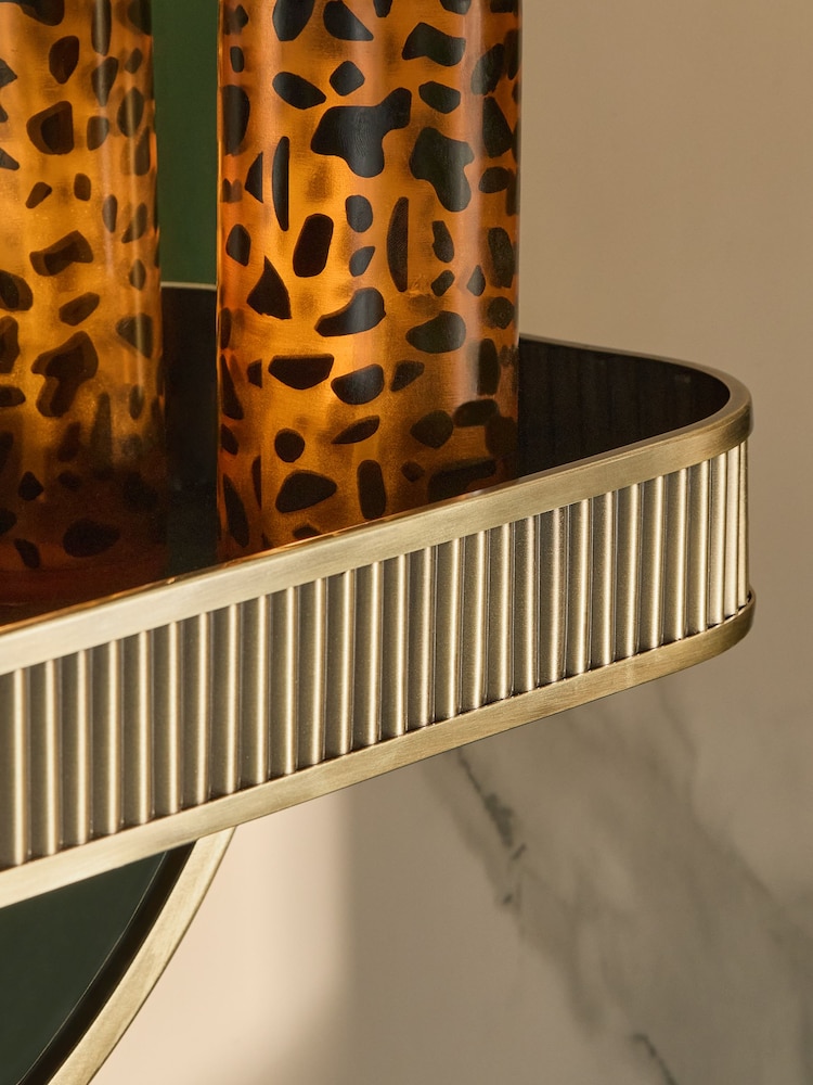 Gold Rib Shelf Bathroom Wall Mirror - Image 2 of 2