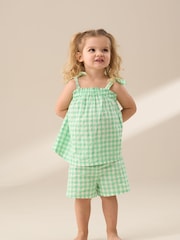 Angel & Rocket Green Connie Gingham Top and Shorts - Image 2 of 7