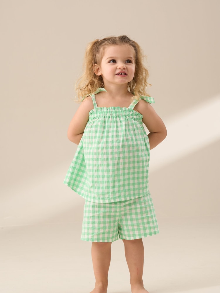 Angel & Rocket Green Connie Gingham Top and Shorts - Image 2 of 7