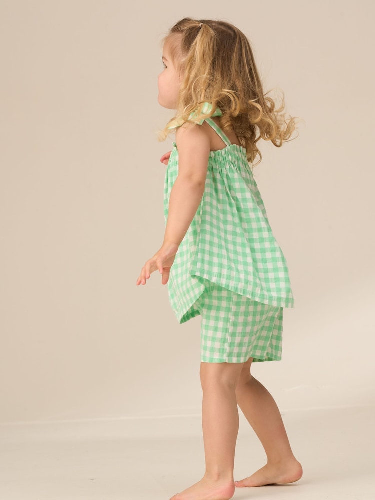 Angel & Rocket Green Connie Gingham Top and Shorts - Image 3 of 7