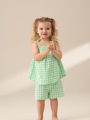 Angel & Rocket Green Connie Gingham Top and Shorts - Image 4 of 7