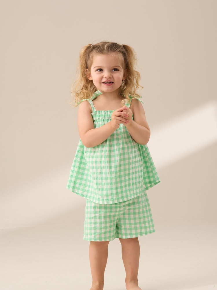 Angel & Rocket Green Connie Gingham Top and Shorts - Image 4 of 7