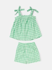 Angel & Rocket Green Connie Gingham Top and Shorts - Image 6 of 7
