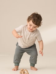 Angel & Rocket Natural Sonny 100% Cotton Woven Shirt Bodice with Trousers Set - Image 3 of 7