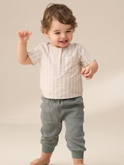 Angel & Rocket Natural Sonny 100% Cotton Woven Shirt Bodice with Trousers Set - Image 4 of 7