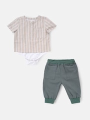 Angel & Rocket Natural Sonny 100% Cotton Woven Shirt Bodice with Trousers Set - Image 5 of 7