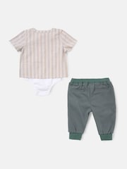 Angel & Rocket Natural Sonny 100% Cotton Woven Shirt Bodice with Trousers Set - Image 6 of 7