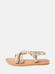 Angel & Rocket Gold Delilah Basket Weave Sandals - Image 3 of 4
