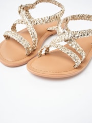 Angel & Rocket Gold Delilah Basket Weave Sandals - Image 4 of 4